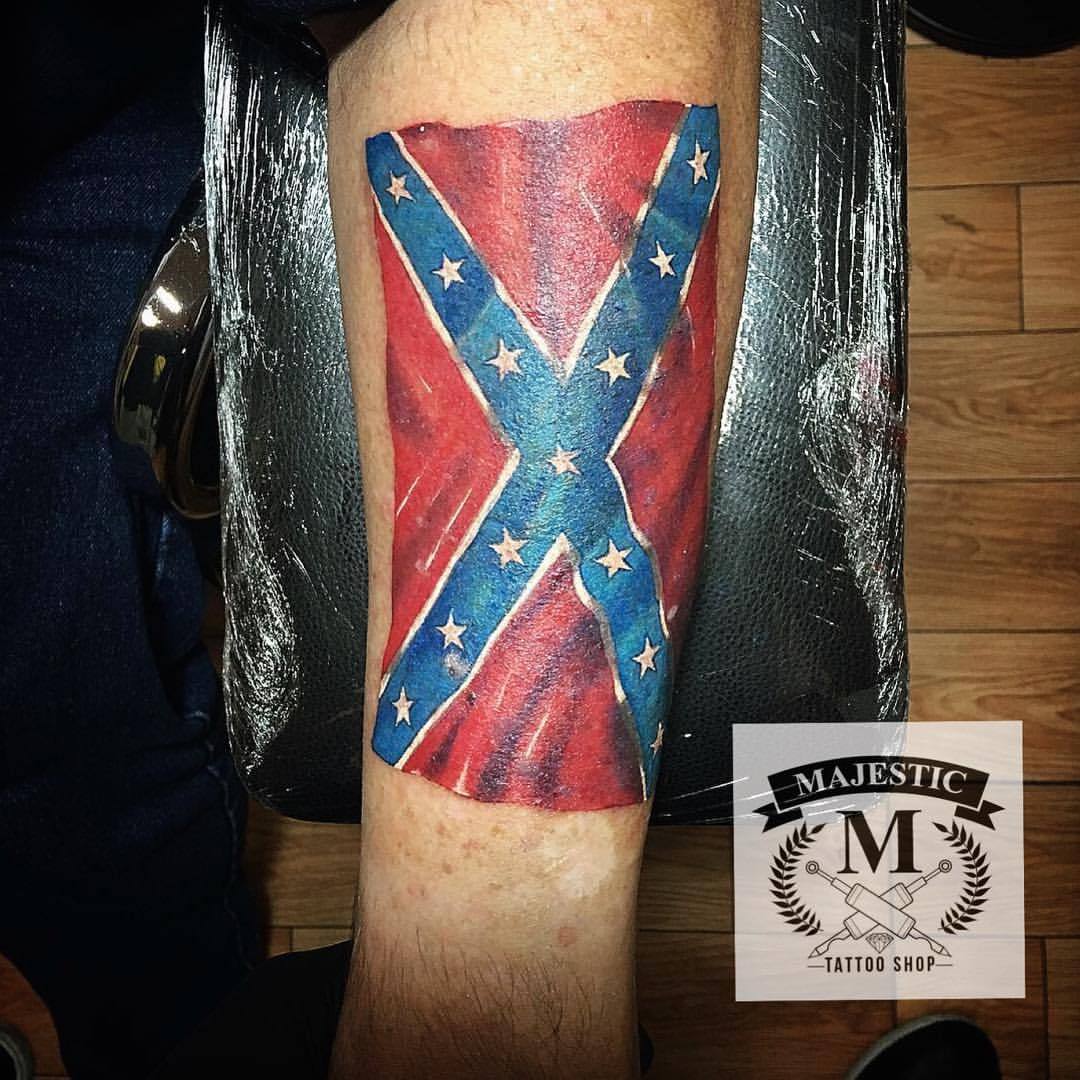 rebel flag back tattoo