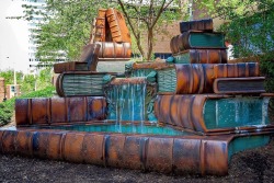 steampunktendencies:  Book Fountain, Cincinnati Public Library - (Photo J.F Schmitz)