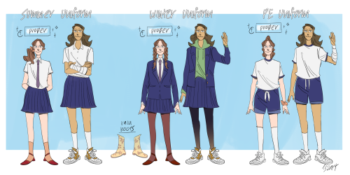 girls school uniforms from my comic “the blue witch”