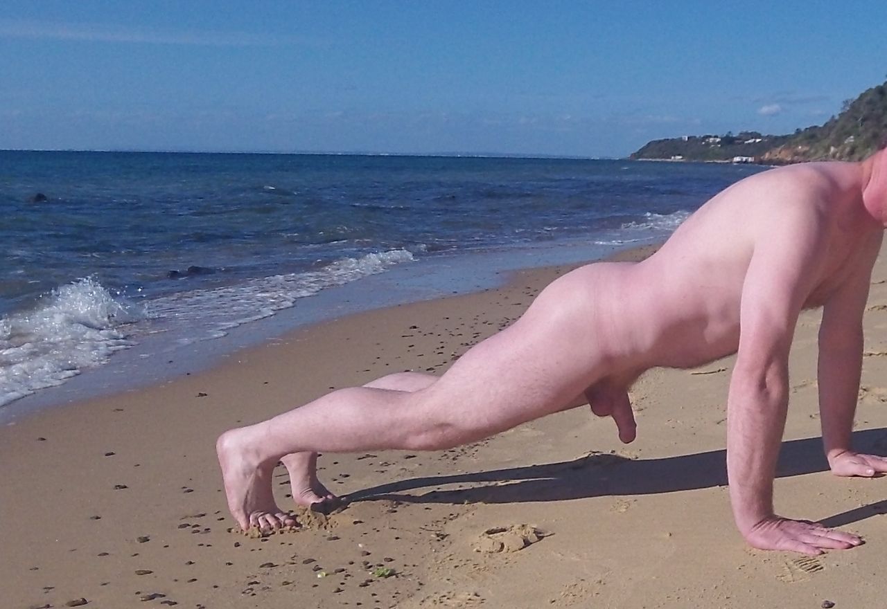 Press ups on our local beach
