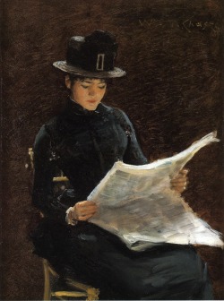aleyma:William Merritt Chase, The Morning News, c.1886 (source).
