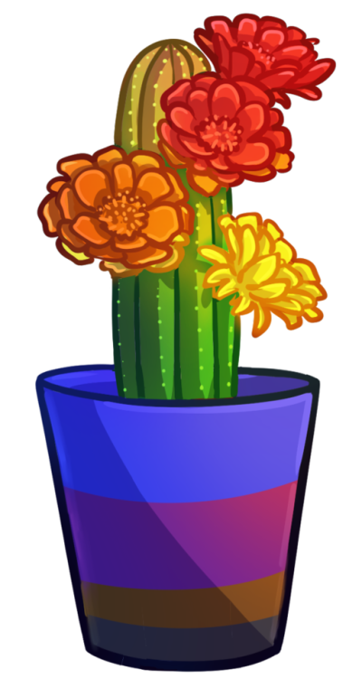 layaart: Pride cacti!!!! I originally just made the ace (cactace) and aro ones, but…..then I 
