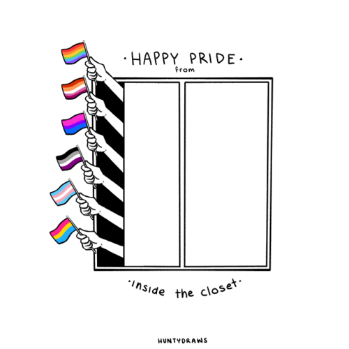 prideknights: huntydraws:For whatever reason you’re in the closet, you deserve to enjoy pride!  You 