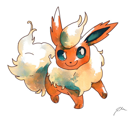 bluekomadori:EeveelutionsSo I promised looooooong time ago that I’ll make eeveelutions’ watercolors 