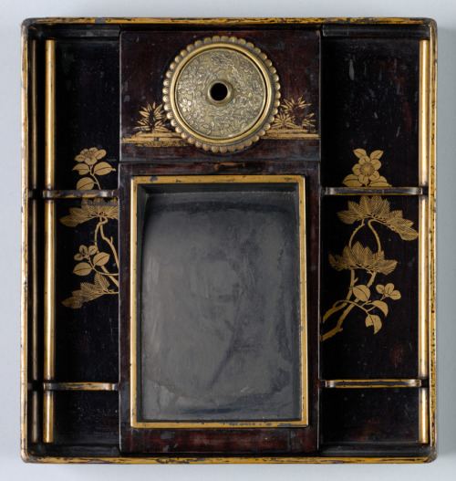 cma-japanese-art: Writing Box (Suzuribako) with Design of Pine, Camellia and Bamboo, 1400s, Clevelan