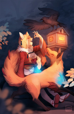 sangcoon:  kitsune duo to go w the wolfskins!