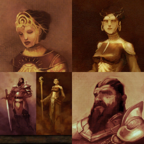 chantry-scholar:Portraits that appear around Ferelden. [DAO Game Extracts]