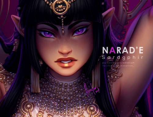 The Empress of the SoulIllustration of my OC, Narad'e. I almost died doing this crazy amount of gold