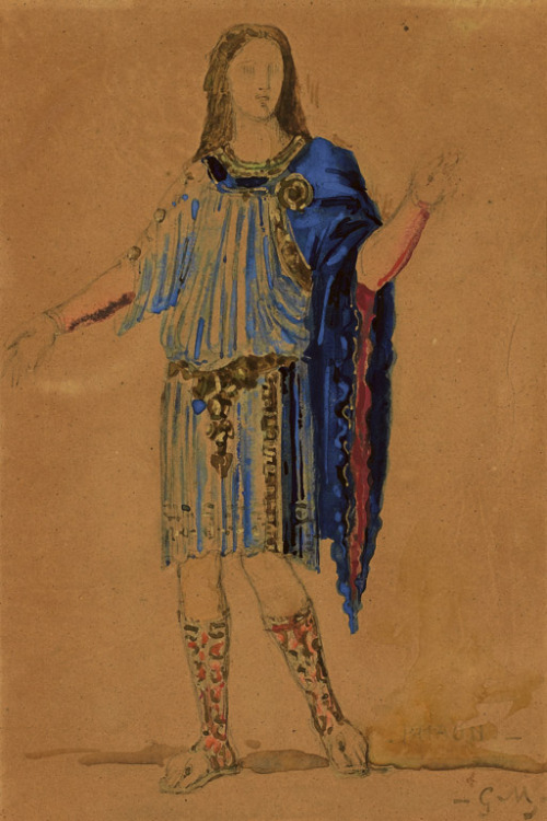 Costume design by Gustave Moreau for Phaon in Charles Gounod’s opera Sapho  French, 19th centurypenc