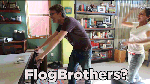 tumblingdoe:  melme-lindale:  From today’s vlogbrothers video, I give you flogbrothers  Something about the slower version… can I hear Hank’s scream more?  