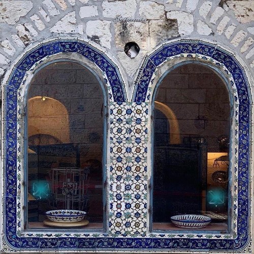 tanyushenka: Windows in the Armenian quarter of old Al-Quds, Palestine.@palestineforpalestinians