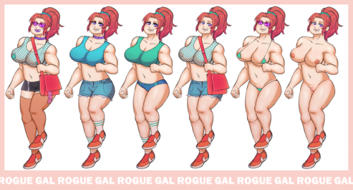 icingbomb:A thing for my bro @dedalothedirector, featuring her cheeky girl “Rogue Gal” in her different attires. There’s a lot of more combinations considering the amount of layers in the file, but i consider these six to be the best ones :^) Noice~ ♥♥And