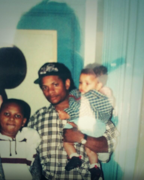 Eazy-e pictured with his oldest son Lil Eazy(left), and his youngest son Dominick(right).