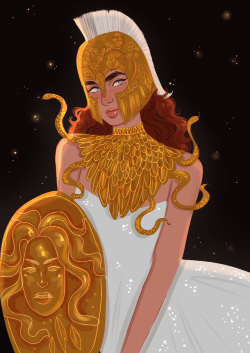 abbietheowl:Athena is brains and beautyGreek goddesses part 1 // part 2My art hereTwitter- Instagram