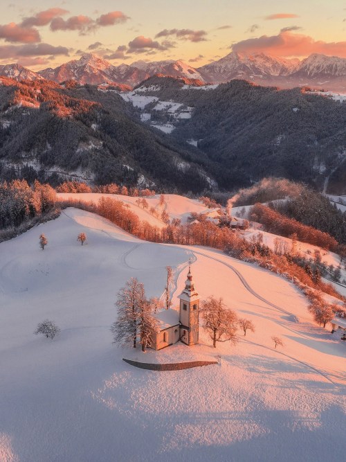 SVETI TOMAZ, Slovenia - the hilltop Church of St. Thomas, above the Sveti Tomaz village offers some 