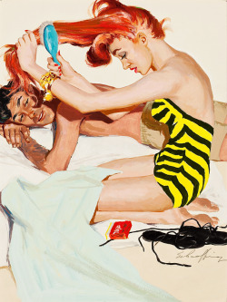 vintagegal:  &ldquo;Taming her Mane,&rdquo; by Jim Schaeffing c. 1950 