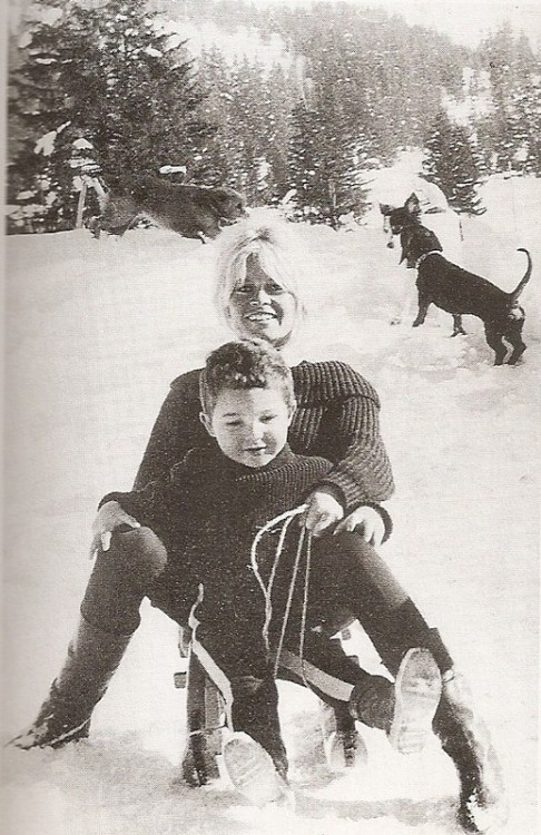 Brigitte Bardot and her son, 1960s