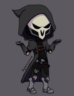 ryaccoon-art:My participation to @secretsantawatch . A chibi Reaper for @poptartpunchghost