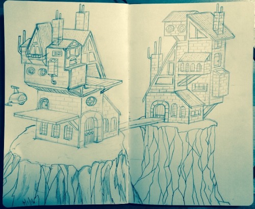 Just some buildings. A moleskine sketch in progress.