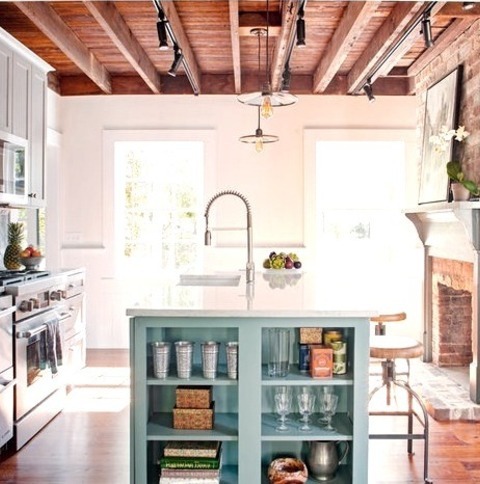 Dining AtlantaExample Of A Tiny Farmhouse Galley Kitchen Design With A Medium Tone Wood Floor And A Brown