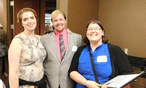 me and my friends emily and ryan lookin hella cute at the utk eta sigma phi banquet last night B)