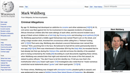 clickholeofficial:Hell Yeah: Wikipedia Is Putting Everyone’s ‘Criminal Allegations’ Section Up Top S