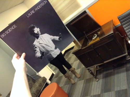 librarysleevefacing:   Laurie Anderson is fascinated by the Big Science of sound recording.  Cl