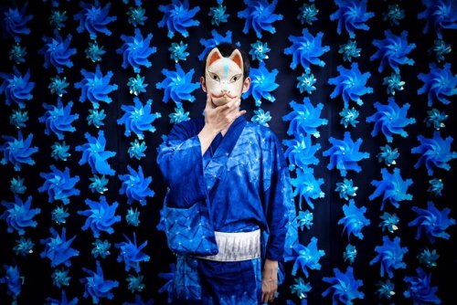 tanuki-kimono:Rhapsody in blue (with just a hint of kitsune), great summer in Asakusa photoshoot (se