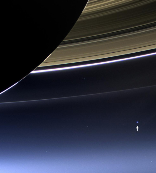 ohstarstuff:“Pale Blue Dot 2.0” came in the form of this humbling image captured by Cassini as it or