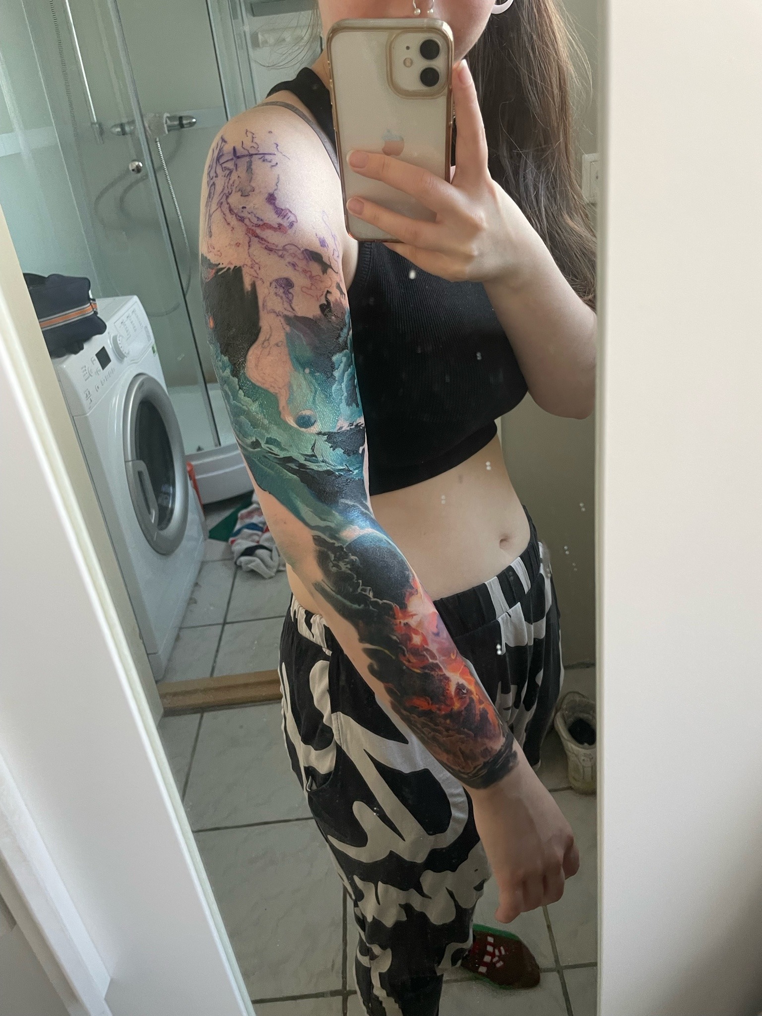 the-girl-who-always-smiled:2 sessions done , I love how this is all coming together Done by kapitontattoo 