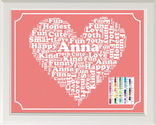 Personalized 70th Birthday Word Art Birthday Print - 70th Birthday Gift 8 x 10 Seventy Year Old Birt