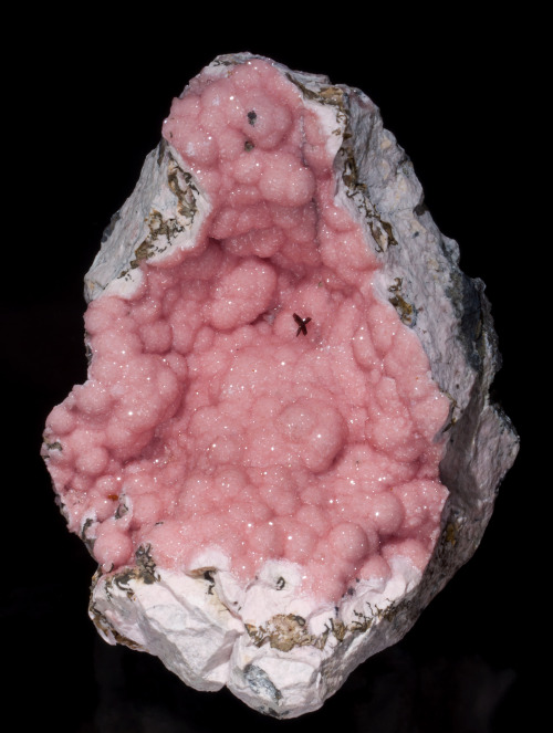 Rhodochrosite with Shigaite - N'Chwaning I Mine, N'Chwaning Mines, Kuruman, Kalahari manganese field