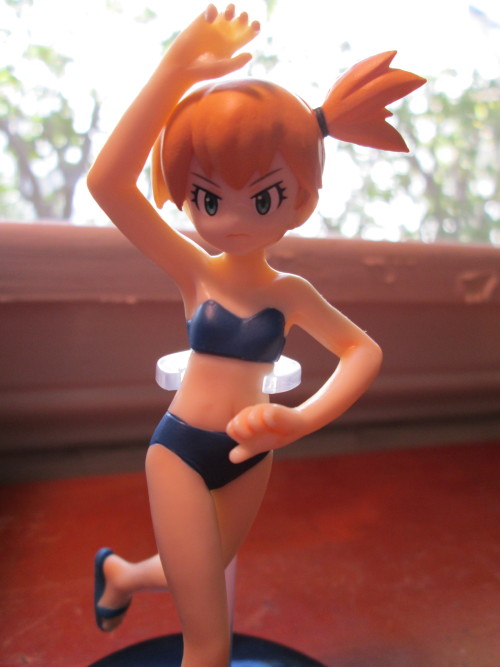 allthingsmisty:  Pokémon HG Misty Figure from Bandai! I love how determined she is here! Her pose is based on the original Pokémon Red & Blue (& Green) sprites where you battle her for the Cascade Badge! She’s very light and delicate, though!