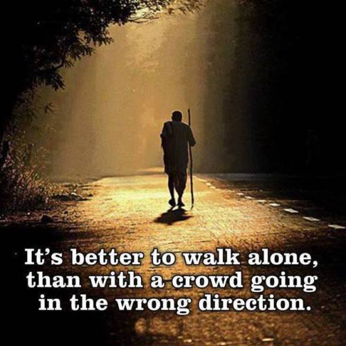 Regardless of what others are doing. Follow your own path and go in the direction of what feels righ