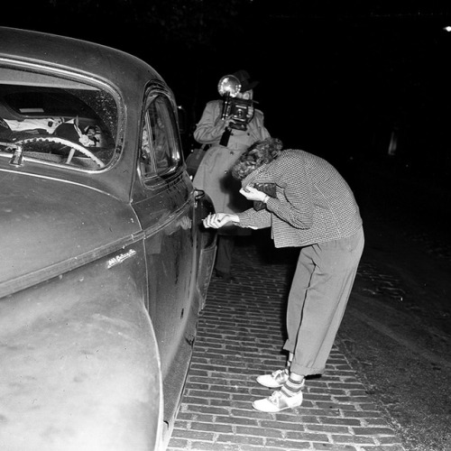 &ldquo;Drunken girl drivers&rdquo; at the Lawndale Police Station on Sept. 23, 1948. Alice K