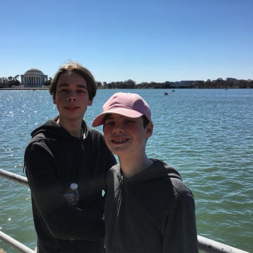 Handsome young Skovs enjoying the early days of spring down by the Tidal Basin (at Tidal Basin)