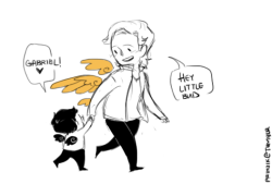 prinzik:  Headcanon that Cas was only affectionate with Gabriel (X) 