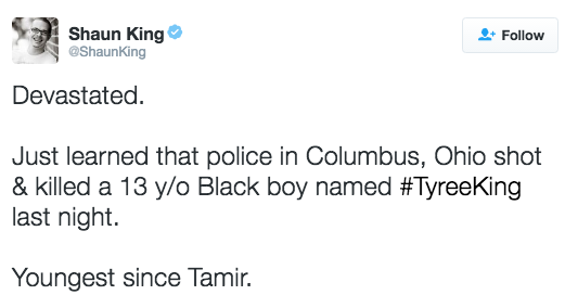 the-movemnt:  13-year-old Tyree King shot and killed by Ohio police A Columbus, Ohio,