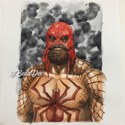 Bearded Spider-Man. #DexLand #Watercolor #1SketchADay #SpiderMan (em Fortaleza, Brazil) www.