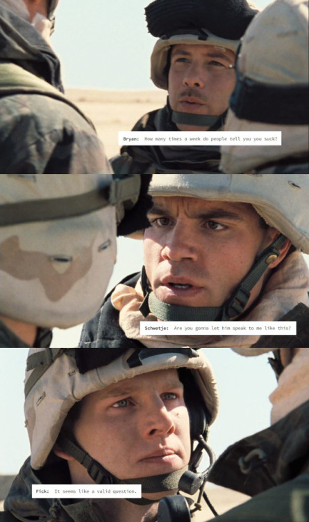 ucalledmebabe:generation kill + incorrect quotes(text by @incorrectgenerationkillquotes!)