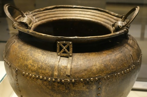 Sheet Bronze Cauldron, part of feasting equipment, early Iron Age, River Thames about 800 to 650BC, 