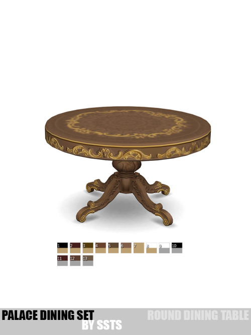 strangestorytellersims:strangestorytellersims: PALACE DINING SET by SSTS New meshes Base game compat