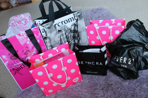 canon-couture:  i went shopping with my bestfriend yesterday and here’s some of our bags! :) 