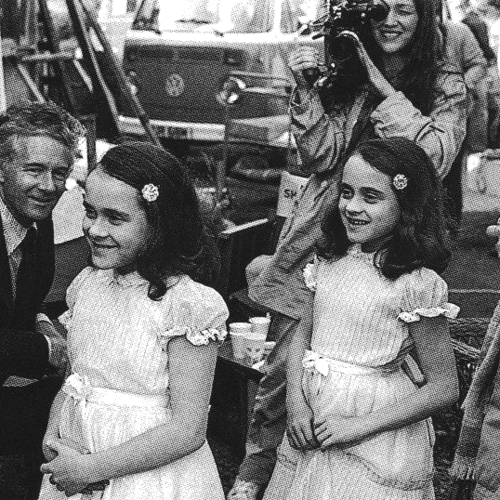 cinecat:  Lisa and Louise Burns behind the scenes of The Shining (1980) 