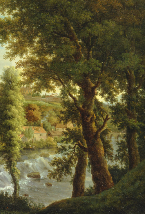 jaded-mandarin:Samuel Scott. Detail from Ludlow Castle with Dinham Weir, 1765-69.