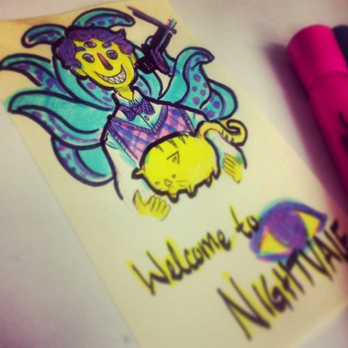 Just a sloppy lunchtime post-it doodle of our favorite night vale radio host. This lovely three-eyed
