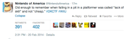 iheartnintendomucho:  Shots fired: Nintendo of America twitter pokes fun at Gamespot review for Tropical Freeze So Cranky Kong has taken over Nintendo’s official twitter today. Most of it has been blah, but Cranky took the chance to sound off on the