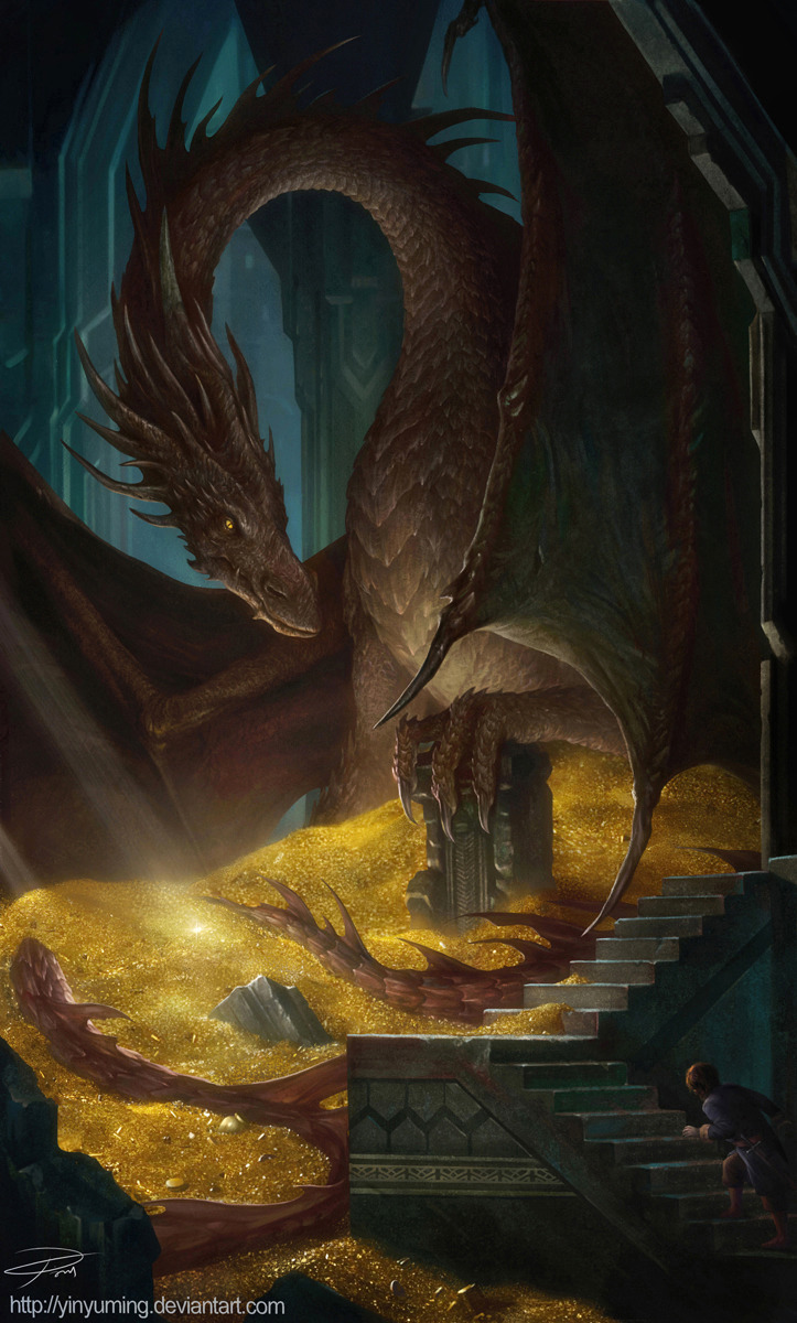imthenic:  THE HOBBIT Smaug and Bilbo by yinyuming