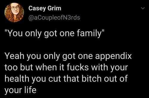 solitarelee:solitarelee:also you CAN just get a new one a FAMILY. you can get a new FAMILY. i must clarify, you can not get a new appendix you can get a new FAMILY, 