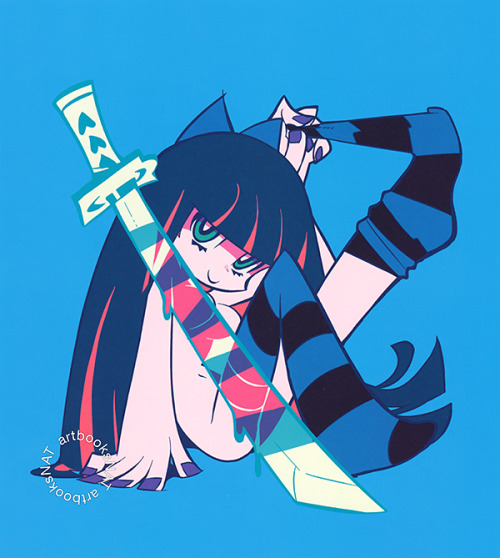 bigdead93:  artbooksnat:  Panty & Stocking with Garterbelt (パンティ＆ストッキングwithガーターベルト) illustrations originally drawn by character designer Atsushi Nishigori (錦織敦史) for the Blu-ray covers, featured without